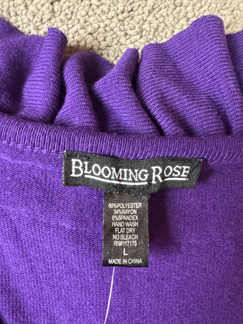 Blooming Rose Purple Ruffle V Neck Fit & Flare Midi Dress SIZE L - Picture 3 of 5